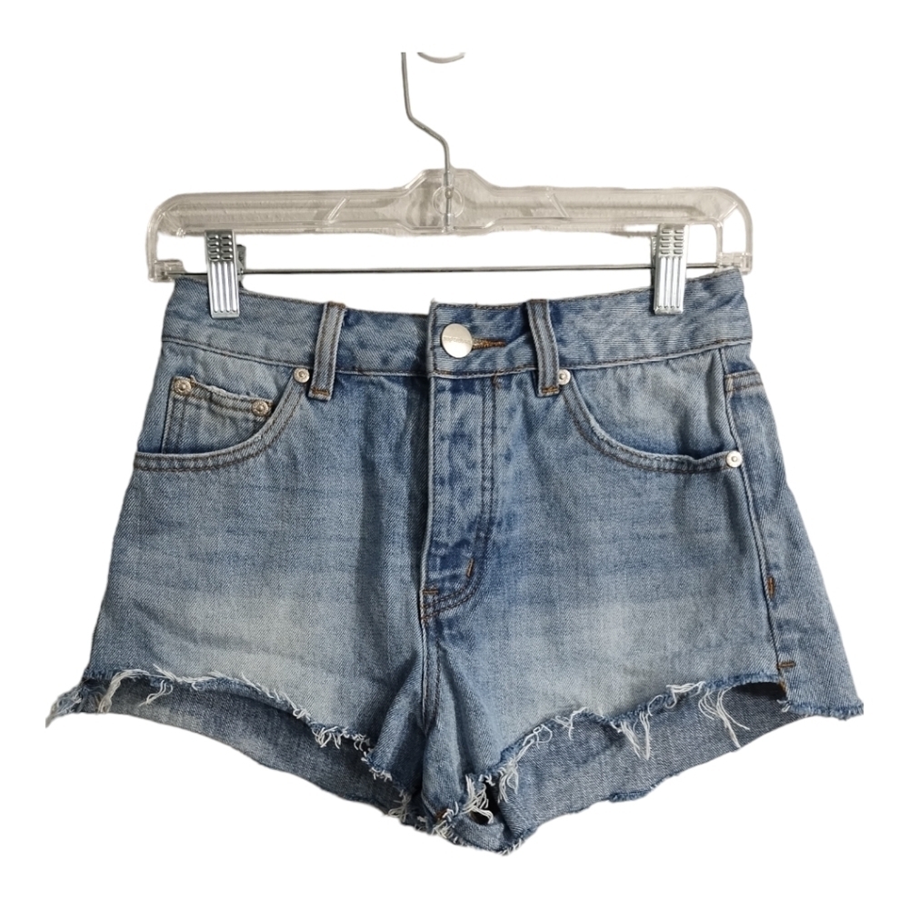 Superdown Cut Off Denim High Rise‎ Button Fly Festival Beach Vacation Shorts 25